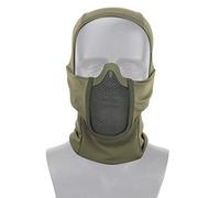 AOUTACC Balaclava Airsoft Mesh Mask, Ninja Style Full Face Protection Balaclava Hood with Mesh Mask for Cs War Game, BB Gun,Hunting,Paintball (OD)