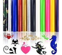 AOUXSEEM 12 Sheets Iron-on Vinyl HTV, Assorted Pattern Heat Transfer Vinyl Bundle for T-Shirts Bags Fabric DIY Craft, Easy to Weed & Cut, 9.8''*5.9''