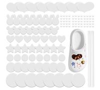 AOUXSEEM Sublimation Shoes Charm Blanks, 60 Sets Heat Transfer Supplies, Shoe Decorations for DIY Custom Clog Pins Kit, Gifts for Women, Girls, Boys, Men, Toddlers, 1-2 inches, Polyvinyl Chloride