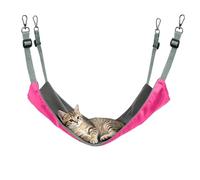 Aovanta Cat Hammock, Hot Pink Hanging Cat Hammock for Cage, 56cm x 42cm Small Pet Hammocks with Hooks for Rats, Kittens, Rabbits, Guinea Pigs (Hot Pink)