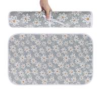 Aovanta Ironing Mat Pad, Portable Travel Iron Mat with Hanging Loop, 50 x 85cm Small Table Top Ironing Pad for Business Trips, Travel, Home (Flower)