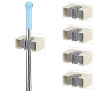 Aovanta Mop Broom Holder, 5pcs Beige Mop Hangers Broom Holder Self Adhesive Mop Storage Organizer for Kitchen, Bathroom, Laundry Room