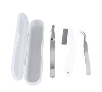 Aoveew Flea Tweezers Removal Tool, Stainless Steel Flea Remover Kit for Cats and Dogs, Effective Vermin Removal Tools for Pet, Easy to Use Flea Tweezers Kit