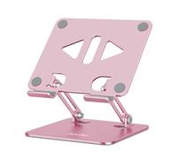 Aoviho Tablet Stand Holder for Desk, Adjustable Desktop Tablet Holder, Foldable Aluminum Tablet Mount for iPad pro 12.9, iPad Air Mini, Samsung Galaxy Tabs Z Fold Kindle Fire,4-13 inch, Rose Gold