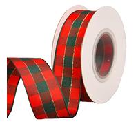 AOVNA 10 Yards x 25mm Christmas Tartan Ribbon Checkered Gift Wrapping Ribbons