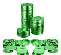 AOVNA 100pcs St. Patricks Day Coins Plastic Coins Shamrock Coins Plastic Treasure Fake Money Toy Coins for St Patricks Day Decoration Favors Green
