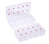 AOVNA 2 Pack 10 Spaces Compartments False Nail Art Tips Storage Box Nail Tips Container Plastic Nail Art Storage Box