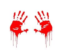 AOVNA 2 Pieces Bloody Dripping Hand Car Stickers Halloween Creative Bleeding Stickers Red Palm Print Decorative Stickers for Halloween Car Decoration Accessories