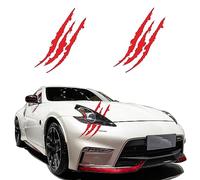 AOVNA 2 Pieces Car Claw Scratch Sticker Black Monster Scratch Headlight Car Sticker Waterproof Scratch Sticker for Halloween Holiday Car Decoration (Red)