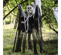 AOVNA 2 Pieces Halloween Hanging Skull Skeleton Ghosts Decorations Halloween Hanging Grim Reapers for Haunted House Prop Spooky Scene