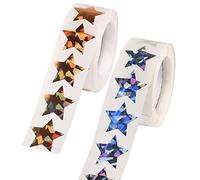 AOVNA 2 Rolls Star Metallic Stickers Golden Silver Self-Adhesive Star Stickers Star Reward Stickers for Kids Reward at School Classroom