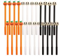 AOVNA 24 Pieces Halloween Pens Pumpkin Skeleton Pens Halloween Black Gel Ink Pens Novelty Ballpoint Pens for Halloween Party Bag Fillers (24)