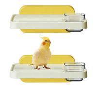 AOVNA 2pcs Bird Platform Bird Perch Stand Climbing Platform Plastics Parrot Stand Sector Playground Cage Exercise Accessories for Pet Parrot Cockatiels Budgie