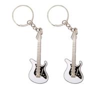 AOVNA 2Pcs Guitar Keyring Music Keyring Guitar Shape Keychain Metal Ring Novelty Keyring Accessories Student Graduation Gift for Men and Women