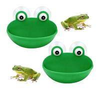 AOVNA 2pcs Reptiles Suction Cup Feeder Frog Habitat with Dual Suction Cups Reptile Feeder Suction Cup Reptiles Resting Basking Supplies for Geckos Toads and Froglets