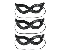 AOVNA 3Pcs Sexy Cat Women Sequin Shining Eye Mask Cosplay Sequins Masquerade Mask Half Face Carnival Eyemask for Halloween Party Costume Props