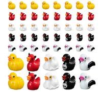 AOVNA 50pcs Halloween Mini Resin Ducks Ghost Pumpkin Bat Skeleton Devil Miniature Resin Figures for Halloween DIY Aquarium Garden Office Decoration