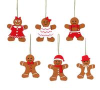 AOVNA 6pcs Gingerbread Man for Christmas Tree Felt Hanging Decorations Hanging Trendy Festive Decor for Manual Pendant Cartoon Accessories