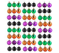 AOVNA 72pcs Baubles Ornaments Halloween Tree Ornaments Black Orange Purple Green Balls for Halloween Christmas Thanksgiving Party Trees Home Decoration