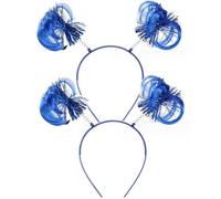 AOVNA Blue Ponytail Tinsel Spring Feathers Headband for Funny Head Bopper Creative Headwear - Holiday Party Birthday Masquerade