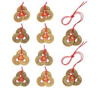 AOVNA Chinese Fortune Coins Feng Shui Coins Good Luck Fortune Coins I-ching Coins Red String for Health Wealth Success to Friends Families (10)