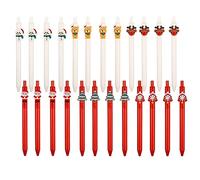AOVNA Christmas Retractable Pen Cute Xmas Style Gel Ink Pen Snowman Tree Bear Santa Claus Bell Elk Pattern Retractable Pen for Party Favor Gift (24)