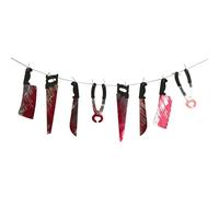AOVNA Garland Torture Halloween Party Decoration Banner Blood Tool Hanging Wall Horror Scary Weapons Spooky Accessories for Halloween