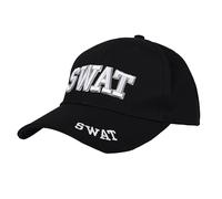 AOVNA Swat Baseball Cap Adjustable Police Baseball Police Costume Accessory Black Embroidered Hat for Cops & Robber Themed Party