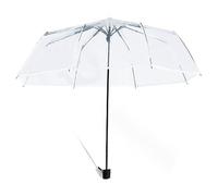 AOVNA Transparent Folding Umbrella Wedding Fashion Transparent Umbrella Portable Travel Umbrella for Ladies Mens Unisex(White)