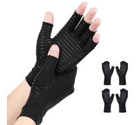 AovYoo 2 Pairs Copper Arthritis Compression Gloves Raynauds Gloves Rheumatoid Osteoarthritis Wrist Supports -Hand Pain Relief (M)