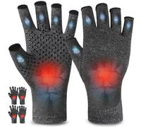 AovYoo 2 Pairs Fingerless Arthritis Compression Gloves Raynauds Gloves Rheumatoid Osteoarthritis Wrist Supports -Hand Pain Relief (S, Non-slip)