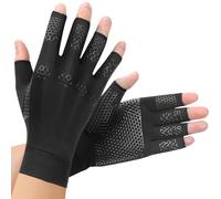 AovYoo Copper Arthritis Compression Gloves Joint Support (XL, 1 Pair) | 85% copper nylon, fingerless, targeted joint compression, silicone grip, extended fingers, eases morning stiffness