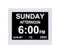 Aowasi Dementia Clock Non-Abbreviations 8 Inch Digital Clock with Date and Day for Elderly Vision Impaired Day Date Large Display Calendar for Seniors Elderly