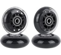 AOWESM 64mm Inline Skate Wheels 85A Roller Blade Skates Replacement Wheel with Bearings ABEC-9 for Beginners Kids Toddles Boys and Girls (4-Pack) (Black)