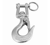 AOWINHIT 304 Stainless Steel Swivel Eye Clevis Lifting Chain Snap Hook 350KG Working Load Limit for Project Hoisting Machinery Metallurgy Mining Equipment (90mm)