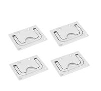 AOWINHIT 4PCS Marine Yacht Stainless Steel Flush Mount Square Recessed Ring Pull Handles for Boat Cabinet, Furniture Window and Boat,Makeup Tools and Accessories