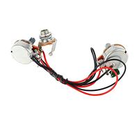 AOWINHIT Bass Wiring Harness Kit Premium Quality 250K B250K 1V1T Jack Pre Wired Electric Guitar Parts Accessories For Musicians And Guitar Enthusiasts Plastic Electronic Material 5.1