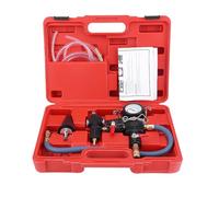 AOWINHIT Car Radiator Coolant System Vacuum Purge & Refill Tool Kit Water Antifreeze Changer Pressure Gauge Air Pockets Removal Universal Coolers Red Case for Most Cars SUV Light Trucks