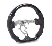 AOWINHIT Carbon Fiber Look Flat Sport Steering Wheel with Perforated Leather Hand Grips for 370z 2009 to 2020