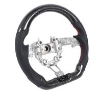 AOWINHIT Carbon Fiber Steering Wheel with Perforated Leather, Flat Bottom and Red Stitching for Stinger 2018-2023, D Shape Design, Suitable for Manual and Automatic