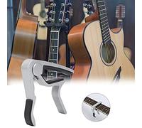 AOWINHIT Guitar And Picks Set Premium Zinc Alloy With 5 Celluloid Picks For Adjusting Pitch On 6 String Electric Guitar Banjo Mandolin Ukulele Includes Non Slip Soft Pa (Silver)
