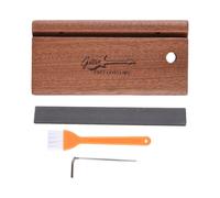 AOWINHIT Guitar Fret File Set Professional Angled Filing Tool 3/23/35 Degree Multi Angle Design with Brush Wrench for Guitar Bass Ukulele Banjo Luthier Solid Wood Handle 6.10 Inches (Sapele Wood)