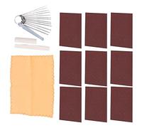 AOWINHIT Guitar Polishing Sandpaper Set Stainless Steel Nut Saddle Files Kit with Beef Bone Material for Acoustic Electric Bass Ukulele Luthier Maintenance Instrument Accessories