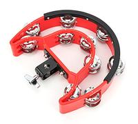 AOWINHIT Metal Jingles Half Moon Tambourine Double Row Drum Rattles High Strength ABS Material Harmonious Sound Wide Range Of Applications (#12)