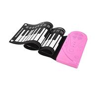 AOWINHIT Portable 49 Keys Electronic Keyboard Rolling Up Piano for Kids Beginners Pink (Rosy)