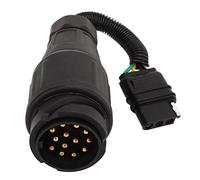AOWINHIT RV Trailer Plug Adapter - 13 Pin EU Round to 4 Pin US Flat Converter for European to Trailer Conversion