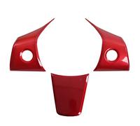 AOWINHIT Steering Wheel Trim Steering Wheel Cover 3Pcs Red ABS Self Adhesive Exact Fit Direct Replacement with Scratch Protection for 2017-2022