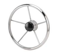 AOWINHIT Style Stainless Steel Boat Steering Wheel Classic 5 Spoke Design Durable Marine Steering Wheel for Yachts Speedboats Pontoon Boats 13.5 Inch 304 Stainless Steel Universal Fit