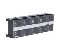 AOWINHIT Terminal Strip 100A 600V Dual Row Screw Terminal Block Red Copper High Temperature Transparent Cover for Power Distribution Systems Bridges Lighting (5 Bits (1005))