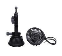 AOWINHIT Usb Suction Cup Fan Quiet Powerful 3 Speed Adjustable 360° Rotation Cooling Fan for Car Truck Van SUV RV Boat Black ABS,Compact Cooling,Silent Car Usb (Short Version)
